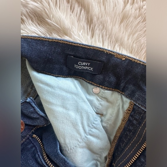 J. Crew Curvy Toothpick Skinny Jeans Cropped Raw Hem Dark Wash Size 29 - Picture 7 of 10